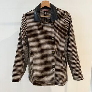 Deborah Cross Black Cream Geometric Jacket Small–Medium